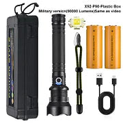 LED Rechargeable Tactical Laser Flashlight 90000 High Lumens