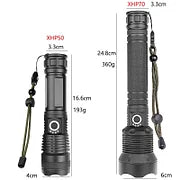 LED Rechargeable Tactical Laser Flashlight 90000 High Lumens