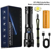 LED Rechargeable Tactical Laser Flashlight 90000 High Lumens